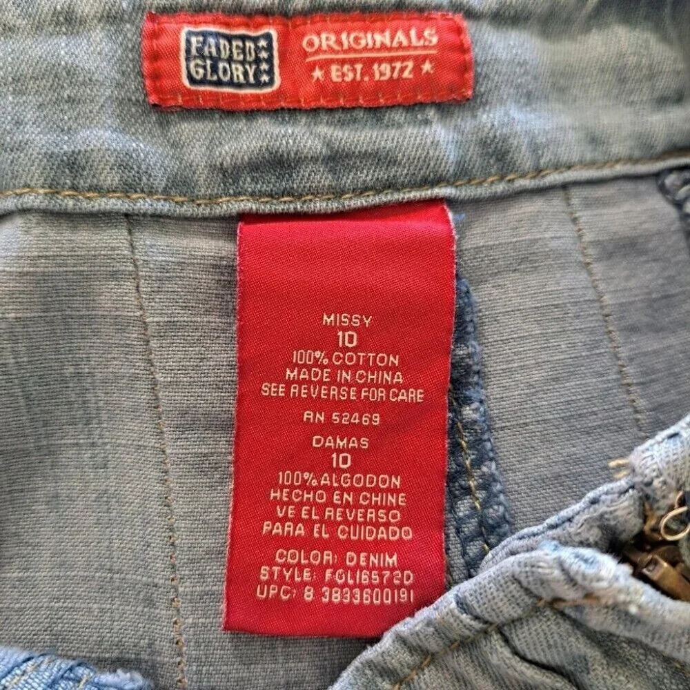 Vintage Y2K Denim Pleated Skirt Side Zip Light Wash Broomstick Size 32" Waist - Picture 6 of 8